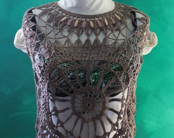Mandala Crochet Swimsuit Cover Up for Women Handmade Ready to Ship Mother's Day