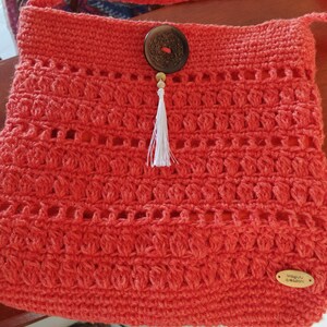 Handmade Crochet Lined Jute Sack Bag Mother&#39;s Day