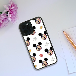 Custodia in gomma per telefono, cover snapback Disney personalizzata per iPhone e Samsung, simpatico Topolino: aggiungi il tuo nome!
