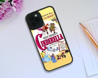 Stylish Rubber Phone Case, Custom Snapback Phone Cover, Personalised Gift, Disney Cinderella, The Little Glass Slipper, Vintage Design