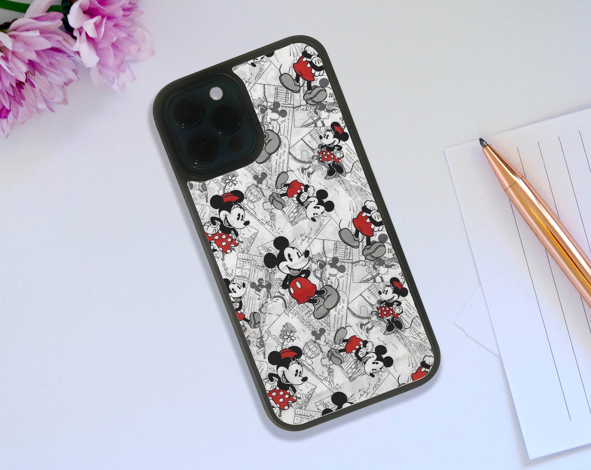 Stylish Rubber Phone Case, Custom Snapback Phone Cover, Personalised Gift, Disney Mickey Mouse and Minnie