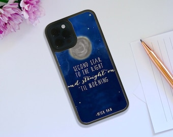 Stylish Rubber Phone Case, Custom Snapback Phone Cover, Personalised Gift, Disney Peter Pan, The Second Star To the Right, Neverland