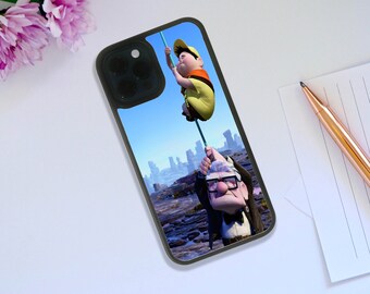 Rubber Phone Case, Custom Snapback Phone Cover for iPhone & Samsung, Disney Up, Carl and Russel, Adventure is out there! Add your Name!