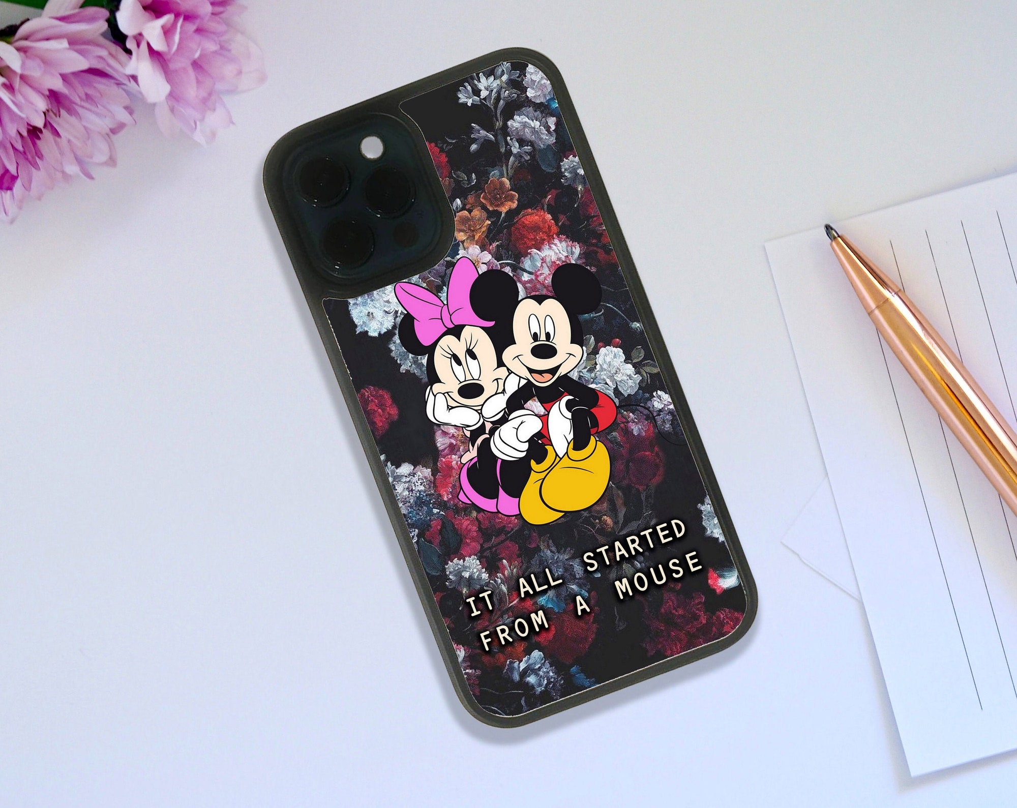 Discover Stylish Rubber Phone Case, Custom Snapback Phone Cover, Personalised Gift, Disney Mickey Mouse and Minnie