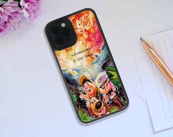 Stylish Rubber Phone Case, Custom Snapback Phone Cover, Personalised Gift, Disney Up, Adventure is out there, Carl and Russell