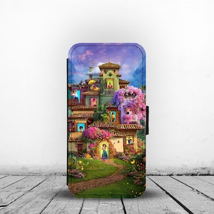 Custodia per telefono con portafoglio e inserti per carte, custodia in pelle personalizzata per iPhone e Samsung, regalo per lei, Disney Encanto - Aggiungi il tuo nome