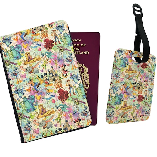 Personalised Faux Leather Passport Cover & Luggage Tag Disney Etsy