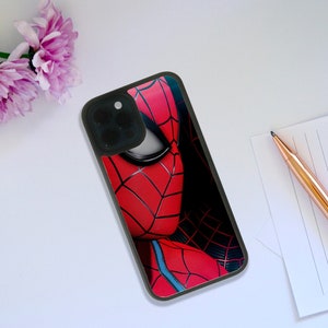 Stylish Phone Case, Rubber Snapback Phone Cover for iPhone & Samsung, Phone Accessory, Spiderman