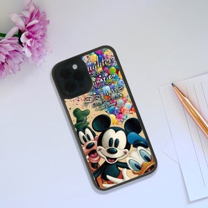 Elegante custodia in gomma per telefono, cover snapback personalizzata, regalo personalizzato, Topolino e amici Disney