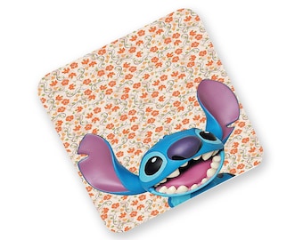 Personalised High Gloss Square Fridge Magnet, Custom Whiteboard Magnet, Custom Gift, Disney Cute Stitch