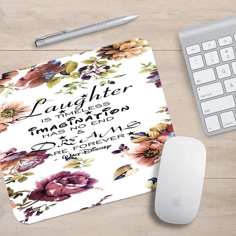Gaming Mouse Pad, Non-slip Rubber base Mouse Mat, Waterproof Surface, Office Working, Disney Quote, Life, Laughter - Add your Name!