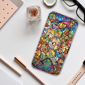Brieftaschen-Telefon-Abdeckung mit Karteneinsätzen, personalisierte Leder-Telefon-Abdeckung, benutzerdefinierte Telefonhülle, Disney Classic Movies, Disney Princess