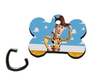 Personalised Pet Tag for Dogs, Dog Tags, Dogs Essential, Dog Collar, Dog Collar Tag, Dog ID Tag, Disney Toy Story Woody