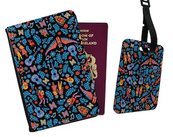 Personalised Passport Cover, Customised Luggage tag, Travel Gift Set, Disney Coco, Miguel, Pursuing your dreams, Music