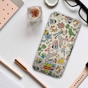 Capa de celular tipo carteira com compartimentos para cartões, capa de celular personalizada, capa de celular personalizada, Toy Story, Woody, Buzz Lightyear, Ao Infinito e Além!