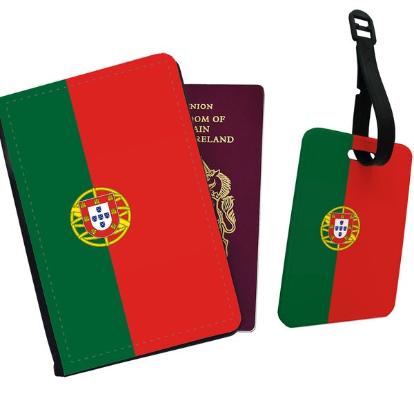 Personalised Passport Cover, Customised Luggage tag, Travel Gift Set, Travel Gift, Wanderlust, Flag, Portugal - All Countries Available!