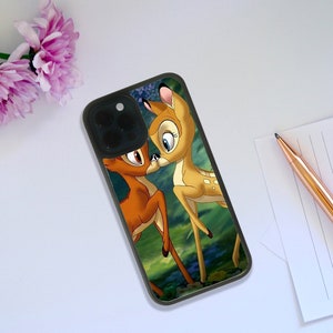 Stylish Rubber Phone Case, Custom Snapback Phone Cover, Personalised Disney Gift, favorite couple Bambi and Faline