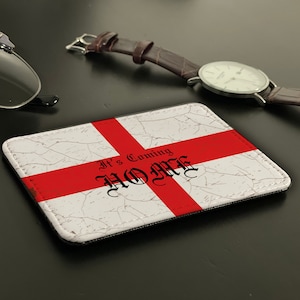 Tarjetero fino de piel sintética, cartera personalizada para tarjetas de crédito, regalo personalizado para ella y para él, Inglaterra, It's Coming Home