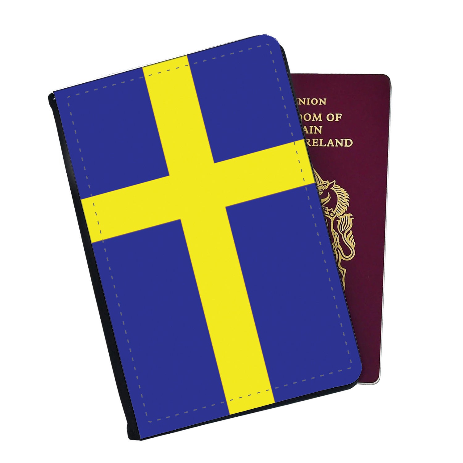 Discover Sweden Flag Passport Cover