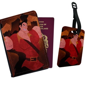 Personalised Passport Cover and Luggage Tag, Travel Accessory Gift, Custom Gift, Disney Super Villains, Gaston