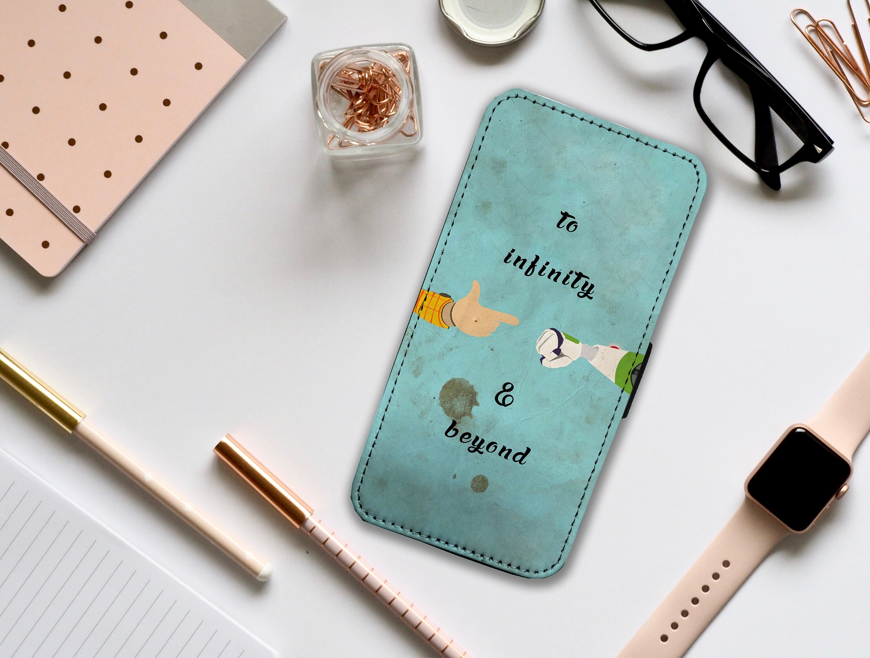 Wallet Phone Cover with Card Inserts, Personalised Phone Cover, Custom Phone Case, Toy Story, Woody, Buzz Lightyear, To Infinity and Beyond!