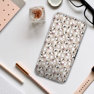 Wallet Phone Cover with Card Inserts, Personalised Leather Phone Cover, Custom Phone Case, Disney 101 Dalmatians - Add your name!