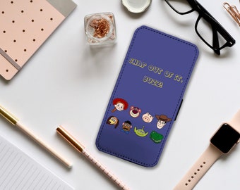 Wallet Phone Cover with Card Inserts, Personalised Phone Cover, Custom Phone Case, Toy Story, Woody, Buzz Lightyear, Snap out of it, Buzz!