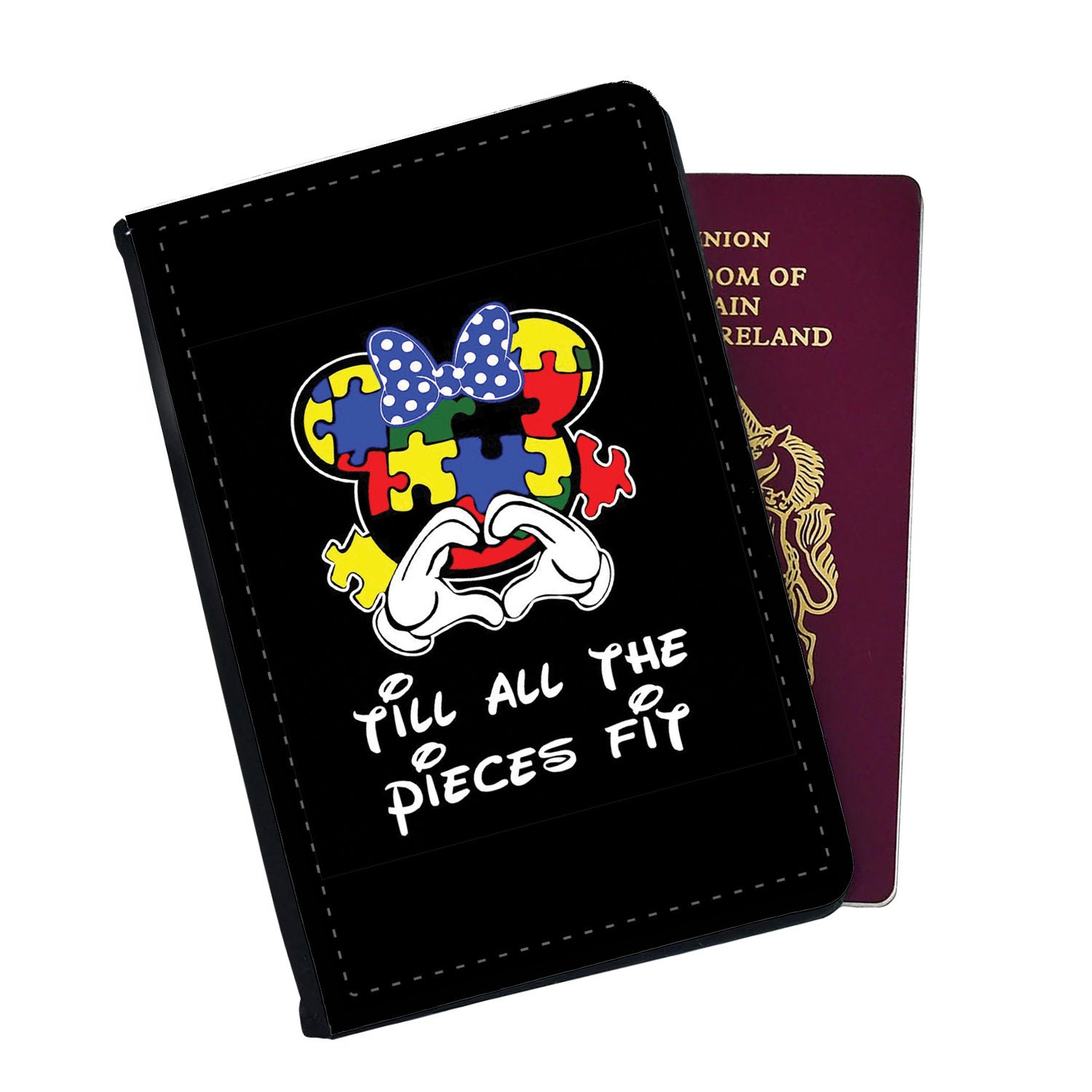 Discover Disney Minnie Mouse Till All The Pieces Fit Passport Cover