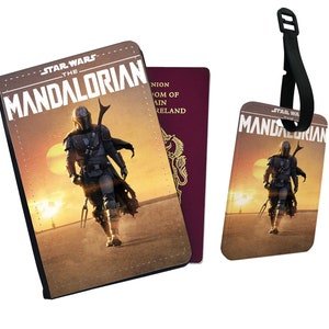 Gepersonaliseerde paspoorthoes, gepersonaliseerd bagagelabel, gepersonaliseerd cadeau, reizen, reislust, geschenken - Star Wars: The Mandalorian