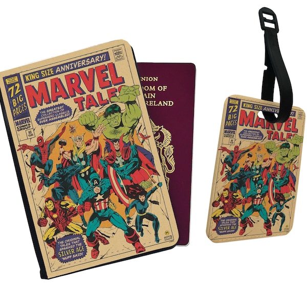 Personalised Passport Cover and Luggage Tag, Gift, Travel, Friends, Marvel Tales