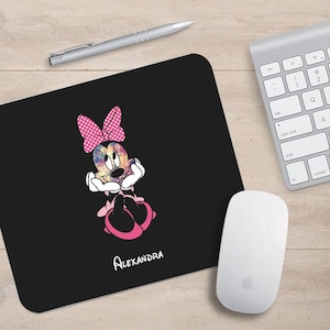 Gaming Mouse Pad, Non-slip Rubber base Mouse Mat, Waterproof Surface, Office Working, Disney Minnie Mouse - Add your Name!