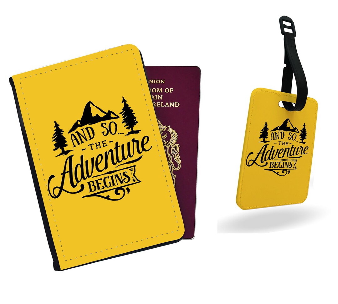 Personalised Faux Leather Passport Cover & Luggage Tag Travel