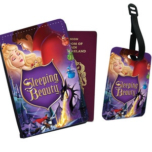 Personalised Faux Leather Passport Cover & Luggage Tag, Travel Accessories Set, Disney Princess Snow White