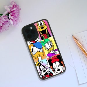 Elegante custodia in gomma per telefono, cover snapback personalizzata, regalo personalizzato, Topolino e amici Disney