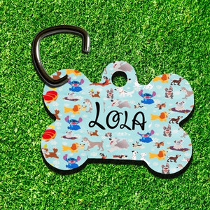 Personalised Pet Tag for Dogs, Dog Tags, Dogs Essential, Dog Collar, Dog Collar Tag, Dog ID Tag, Disney Cute Dogs