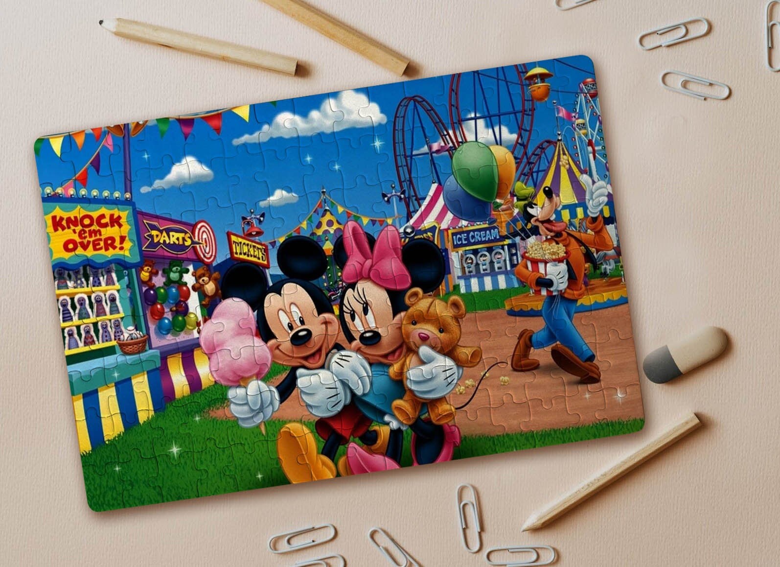 MICKEY MOUSE ★ ヴィンテージ　パズル　ウォルトディズニー Vintage Set of 2 Walt Disney Puzzles - Featuring Mickey
