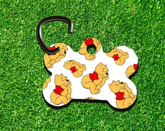 Personalised Pet Tag for Dogs, Dog Tags, Dogs Essential, Dog Collar, Dog Collar Tag, Dog ID Tag, Disney Cute Dogs, Winnie Pooh
