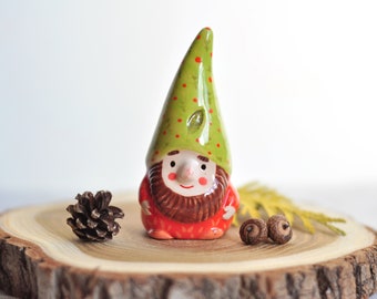 Ceramic Gnome Sculpture, Gnomes, Ceramic figurine , Home decor, Gift for daughter, Waldorf gnome, Ceramic small sculpture