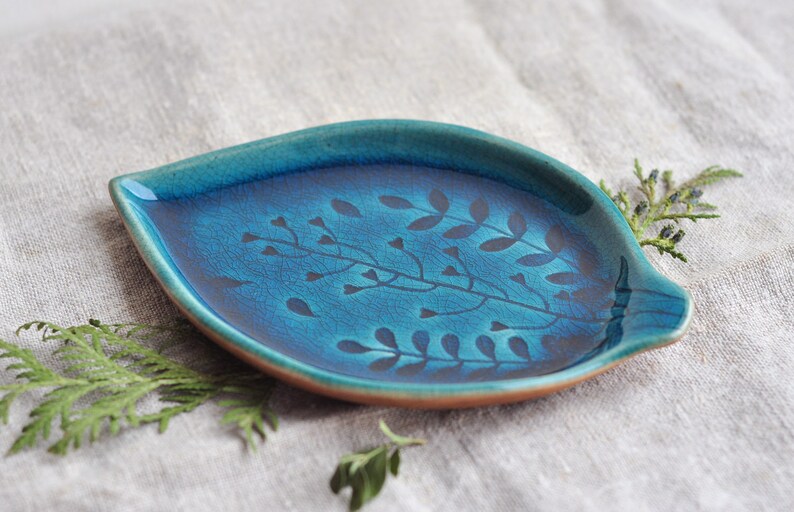 Ocher jewelry dish Unique wedding dish Ceramic leaf Gift for Her Trinket dish Bridesmaid gift Wedding ring holder Ceramic ring dish