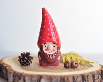 Ceramic Gnome Sculpture, Gnomes, Ceramic figurine , Home decor, Gift for daughter, Waldorf gnomes