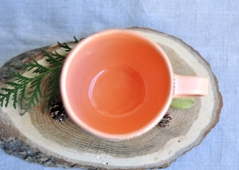 Handpainted brown mug with herbs, Handmade ceramic coffee mug, Pottery mug, Tea cup, Stoneware mug, Ceramic coffee cup, Coffee Lovers Gift image 5