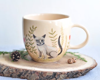 Hand-Painted Custom Pet Mug: Personalized Animal Illustration Cup