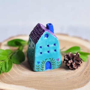 Small ceramic house, Cute Sculpture, Pottery Figurines, Pottery handmade, Ceramic tiny house, Miniature house, Clay little houses