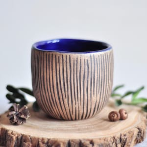 Small ceramic coffee mug, brown tea cup, hand-painted mug, pottery cup, stoneware mug, coffee lovers gift, matcha cup, tea ceremony, mug set