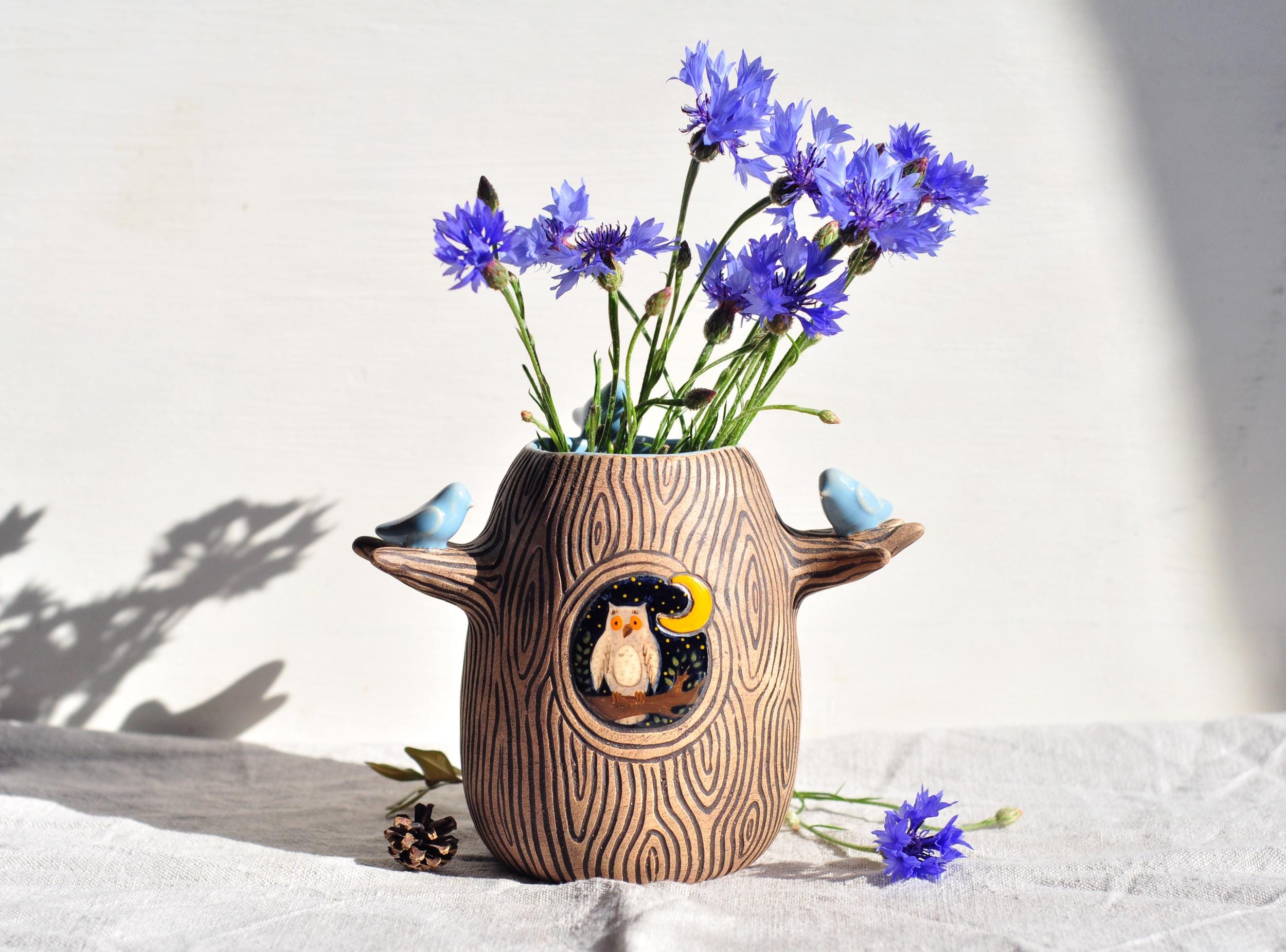 陶器の鳥の花瓶 - Etsy 日本