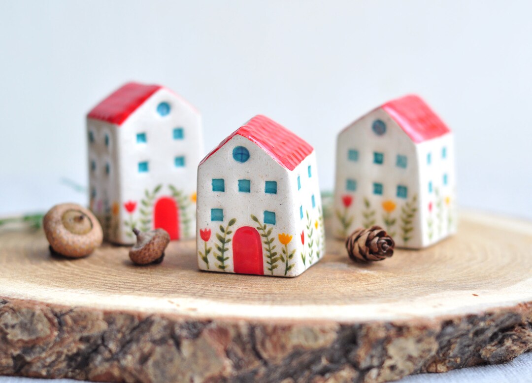Ceramic House, Cute Sculpture, Pottery Figurines, Pottery Handmade