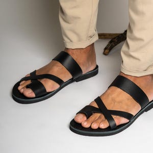 Handmade leather sandals men, Greek leather flat sandals, Sandali uomo, Herren sandalen