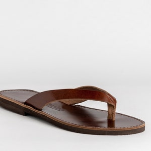 Heren leren slippers sandalen, Leren string sandalen heren, Minimalistische blote voeten sandalen, Sandalias hombre, Sandalen herren