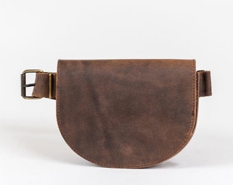 Distressed Leather Fanny Pack for Women, Leather Belt Bag, Womens Leather Waist Bag, Leather Crossbody bag