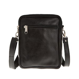 Sac en cuir noir pour homme, sac messager pour homme, sac à bandoulière pour homme en cuir, sac à bandoulière fait main pour homme